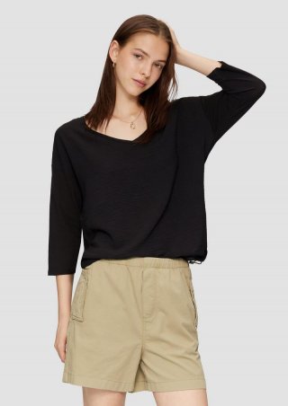 s.Oliver 3/4-Arm-Shirt im Fabricmix - schwarz s.Oliver 3/4-Arm-Shirt im Fabricmix - schwarz