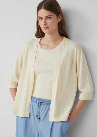 s.Oliver Feinstrickcardigan aus Baumwolle mit 3/4-Ärmeln - natur s.Oliver Feinstrickcardigan aus Baumwolle mit 3/4-Ärmeln - natur