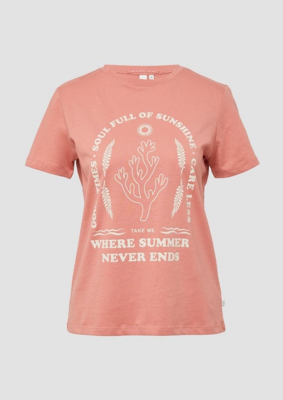s.Oliver Baumwoll T-Shirt mit Frontprint - papaya s.Oliver Baumwoll T-Shirt mit Frontprint - papaya
