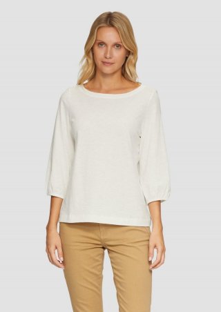 s.Oliver Baumwollshirt mit U-Boot-Ausschnitt - creme s.Oliver Baumwollshirt mit U-Boot-Ausschnitt - creme