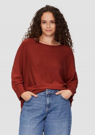s.Oliver Viskosemix-Pullover mit Fledermausärmeln - rubinrot s.Oliver Viskosemix-Pullover mit Fledermausärmeln - rubinrot