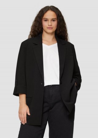 s.Oliver Blazer mit Turn-up-Ärmeln - schwarz s.Oliver Blazer mit Turn-up-Ärmeln - schwarz