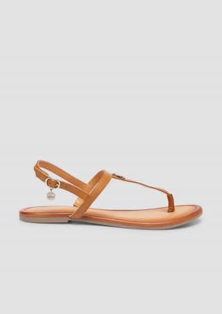 s.Oliver Leder-Sandalen mit Riemchen und Logo-Detail - braun s.Oliver Leder-Sandalen mit Riemchen und Logo-Detail - braun