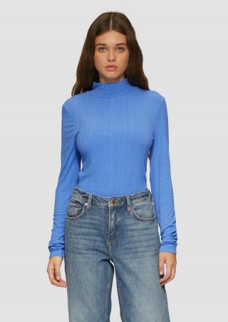 s.Oliver Rippshirt im Slim Fit aus Viskosemix - blau s.Oliver Rippshirt im Slim Fit aus Viskosemix - blau