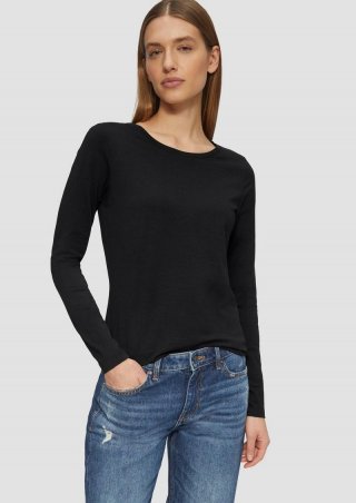 s.Oliver Longsleeve aus Baumwollstretch - schwarz s.Oliver Longsleeve aus Baumwollstretch - schwarz