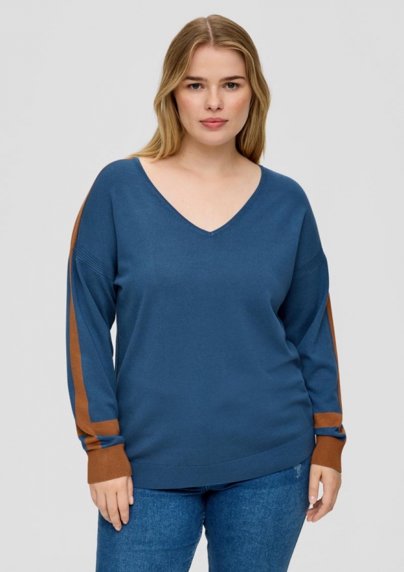 s.Oliver Strickpullover aus Viskosemix - blau s.Oliver Strickpullover aus Viskosemix - blau