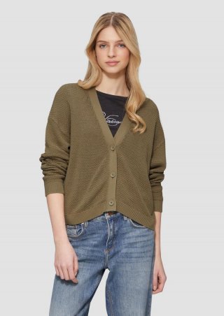 s.Oliver Strickjacke mit Strukturmuster und Knöpfen - olivgrün s.Oliver Strickjacke mit Strukturmuster und Knöpfen - olivgrün