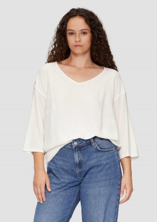 s.Oliver Shirt im Fabricmix und Loose Fit - creme s.Oliver Shirt im Fabricmix und Loose Fit - creme