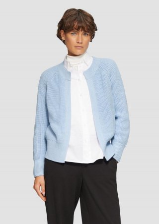 s.Oliver Strickjacke mit Raglanärmeln und Rippbündchen - hellblau s.Oliver Strickjacke mit Raglanärmeln und Rippbündchen - hellblau