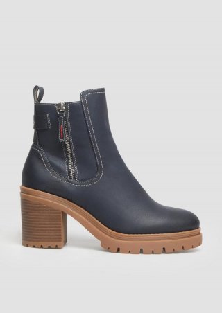 s.Oliver Stiefeletten mit Blockabsatz - navy s.Oliver Stiefeletten mit Blockabsatz - navy