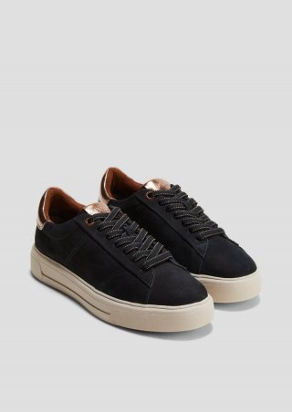 s.Oliver Sneaker aus Ledermix mit Metallic-Detail - navy s.Oliver Sneaker aus Ledermix mit Metallic-Detail - navy