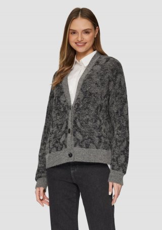 s.Oliver Gemusterter Cardigan mit Glitzergarn - graphit s.Oliver Gemusterter Cardigan mit Glitzergarn - graphit