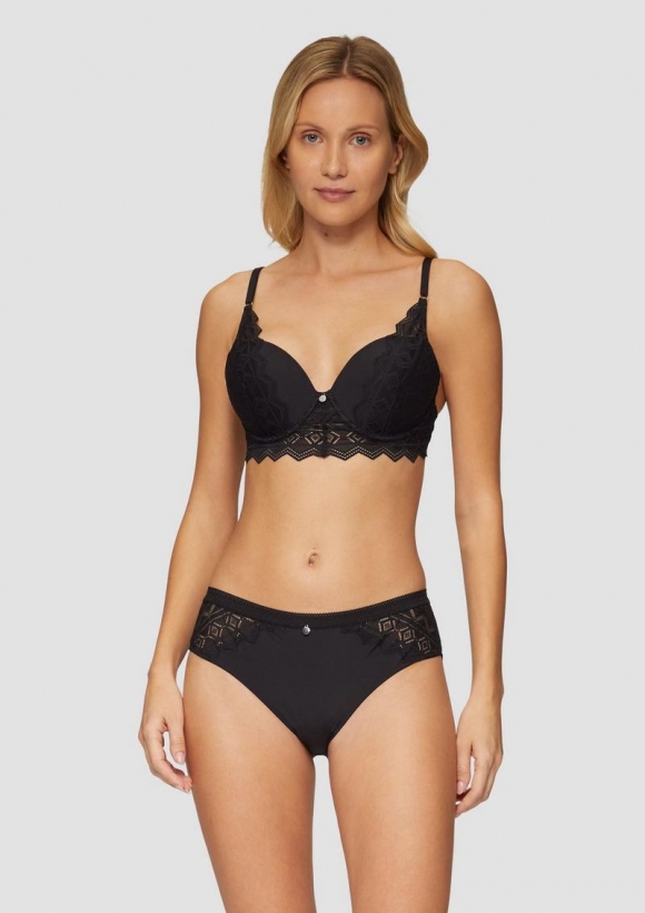 s.Oliver Slip mit Spitzen-Detail - schwarz s.Oliver Slip mit Spitzen-Detail - schwarz