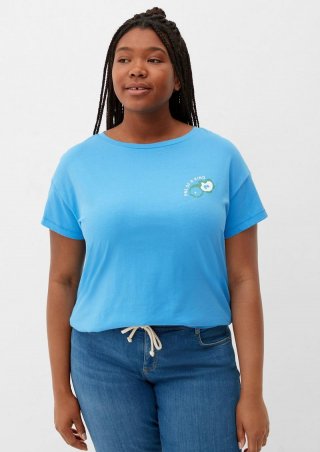 s.Oliver T-Shirt mit gummiertem Print - azurblau s.Oliver T-Shirt mit gummiertem Print - azurblau