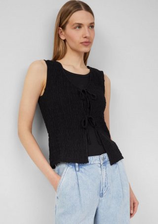 s.Oliver Strukturierte Slim-Fit-Weste aus Baumwollmix - schwarz s.Oliver Strukturierte Slim-Fit-Weste aus Baumwollmix - schwarz
