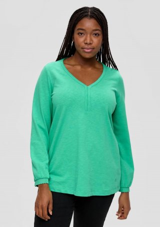 s.Oliver Longsleeve mit Flammgarnstruktur - grün s.Oliver Longsleeve mit Flammgarnstruktur - grün