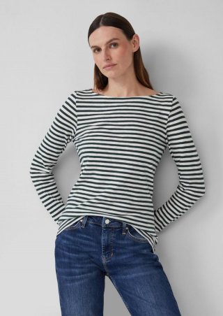 s.Oliver Lässiges Langarmshirt mit U-Boot-Ausschnitt - tannengrün s.Oliver Lässiges Langarmshirt mit U-Boot-Ausschnitt - tannengrün
