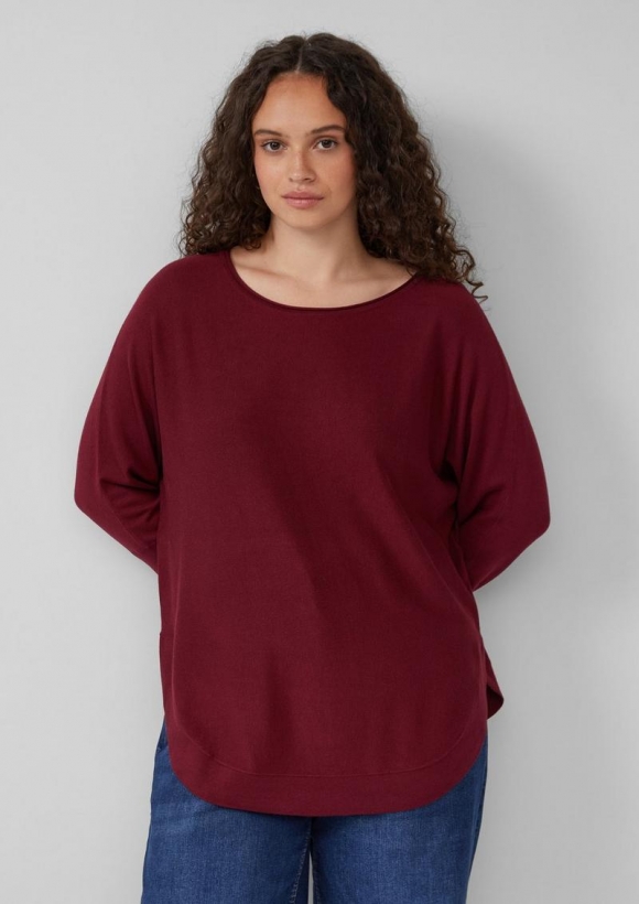 s.Oliver Strickpullover mit Fledermausarm - bordeaux