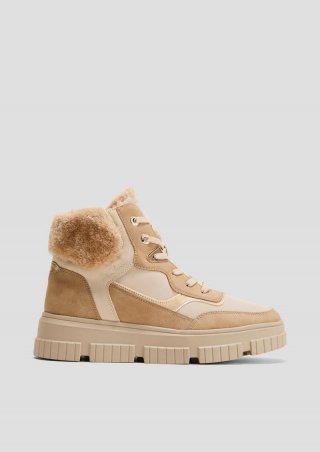 s.Oliver Boots im Materialmix - hellbraun s.Oliver Boots im Materialmix - hellbraun