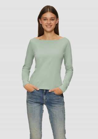 s.Oliver Baumwollshirt mit U-Boot-Ausschnitt - salbeigrün s.Oliver Baumwollshirt mit U-Boot-Ausschnitt - salbeigrün