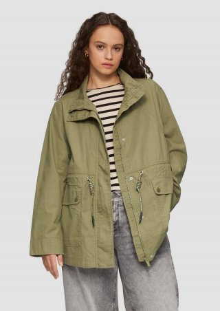 s.Oliver Baumwolljacke mit Tunnelzug in der Taille - tannengrün s.Oliver Baumwolljacke mit Tunnelzug in der Taille - tannengrün
