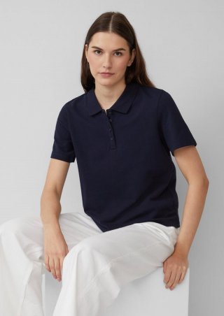 s.Oliver Verkürztes Poloshirt aus Baumwollpiqué - navy s.Oliver Verkürztes Poloshirt aus Baumwollpiqué - navy