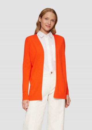 s.Oliver Offene Strickjacke aus Viskosemix - orange s.Oliver Offene Strickjacke aus Viskosemix - orange