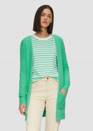 s.Oliver Strickjacke mit Rippbündchen - grün s.Oliver Strickjacke mit Rippbündchen - grün