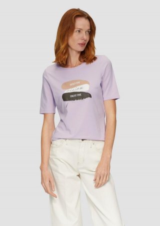 s.Oliver Elastisches T-Shirt mit Frontprint - flieder s.Oliver Elastisches T-Shirt mit Frontprint - flieder