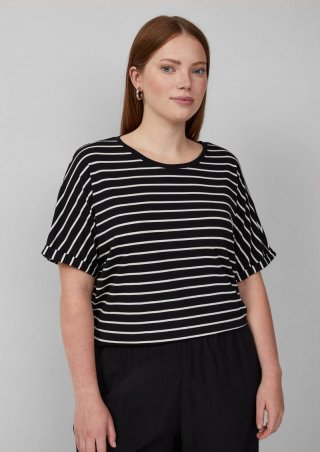 s.Oliver Locker geschnittenes T-Shirt aus Modalmix - schwarz s.Oliver Locker geschnittenes T-Shirt aus Modalmix - schwarz
