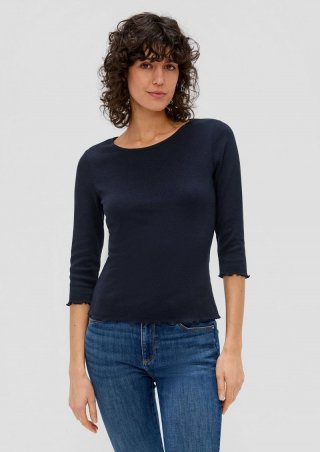s.Oliver 3/4-Ärmel-Shirt mit Rollsaum - navy s.Oliver 3/4-Ärmel-Shirt mit Rollsaum - navy