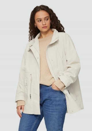 s.Oliver Baumwolljacke mit Tunnelzug in der Taille - hellgrau s.Oliver Baumwolljacke mit Tunnelzug in der Taille - hellgrau