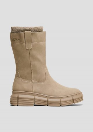 s.Oliver Stiefel in Veloursleder-Optik - hellbraun s.Oliver Stiefel in Veloursleder-Optik - hellbraun