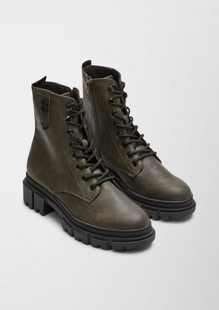 s.Oliver Schnürboots in Leder-Optik - olivgrün s.Oliver Schnürboots in Leder-Optik - olivgrün
