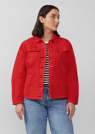 s.Oliver Elastische Jeansjacke mit seitlichen Eingrifftaschen - rot s.Oliver Elastische Jeansjacke mit seitlichen Eingrifftaschen - rot