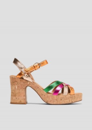 s.Oliver Sandalen mit Blockabsatz - mehrfarbig s.Oliver Sandalen mit Blockabsatz - mehrfarbig