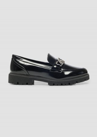 s.Oliver Slipper mit Ketten-Detail - schwarz s.Oliver Slipper mit Ketten-Detail - schwarz