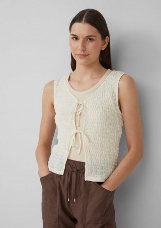 s.Oliver Strukturierte Slim-Fit-Weste aus Baumwollmix - ecru s.Oliver Strukturierte Slim-Fit-Weste aus Baumwollmix - ecru