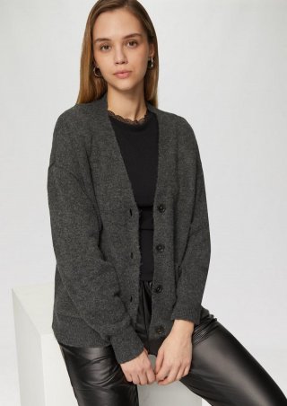 s.Oliver Flauschiger Cardigan mit Knöpfen - schwarz s.Oliver Flauschiger Cardigan mit Knöpfen - schwarz