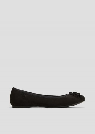 s.Oliver Ballerinas in Leder-Optik mit Schleife - schwarz s.Oliver Ballerinas in Leder-Optik mit Schleife - schwarz