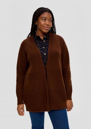 s.Oliver Strickjacke mit Bindeband - braun s.Oliver Strickjacke mit Bindeband - braun