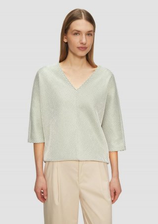 s.Oliver Shirt mit Strukturstreifen und Fledermausärmeln - hellgrün s.Oliver Shirt mit Strukturstreifen und Fledermausärmeln - hellgrün