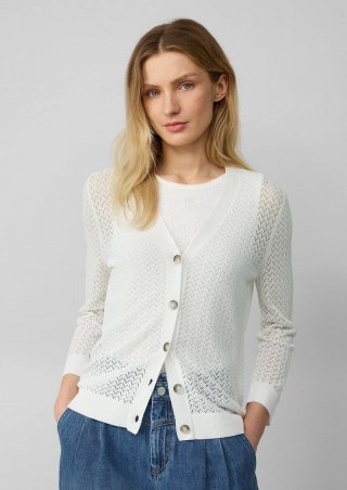 s.Oliver Ajour-Strickjacke aus Viskosemix - ecru s.Oliver Ajour-Strickjacke aus Viskosemix - ecru
