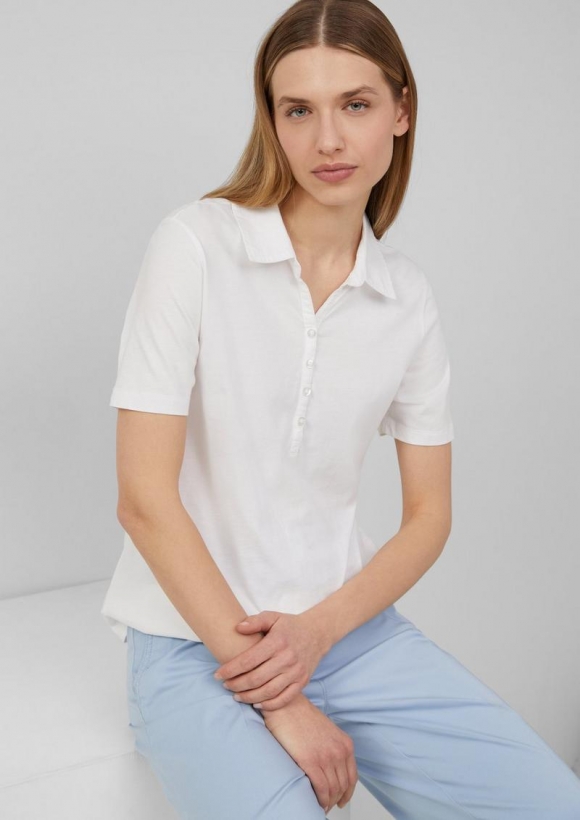 s.Oliver Jersey-Polo mit Knopfleiste - weiß s.Oliver Jersey-Polo mit Knopfleiste - weiß