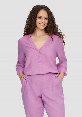 s.Oliver Bluse mit Stehkragen und Knopfleiste - lavendel s.Oliver Bluse mit Stehkragen und Knopfleiste - lavendel