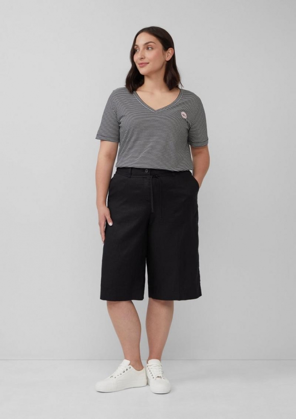 s.Oliver Leinen-Bermuda im Regular Fit - schwarz s.Oliver Leinen-Bermuda im Regular Fit - schwarz
