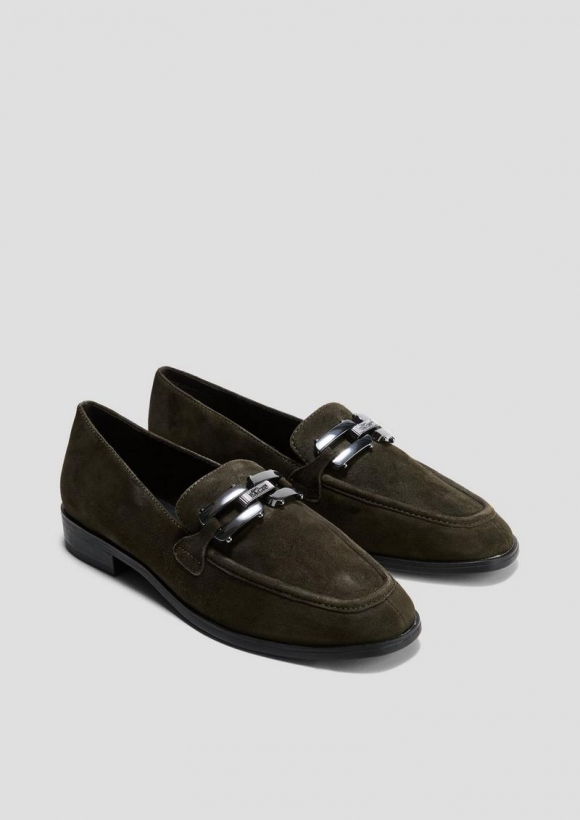s.Oliver Slipper mit Schmuck-Detail - tannengrün s.Oliver Slipper mit Schmuck-Detail - tannengrün