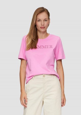 s.Oliver Relaxed Fit-Shirt mit Schriftprint aus Lochstickerei - rosa s.Oliver Relaxed Fit-Shirt mit Schriftprint aus Lochstickerei - rosa