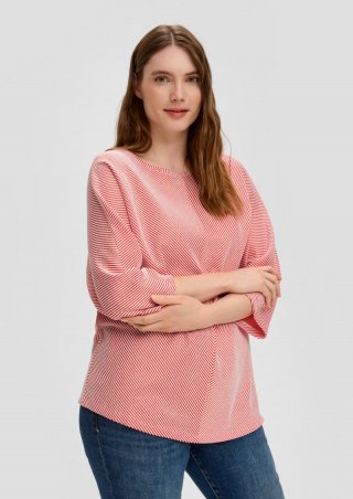 s.Oliver Shirt mit Streifenstruktur - hellorange s.Oliver Shirt mit Streifenstruktur - hellorange