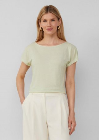 s.Oliver T-Shirt im Relaxed Fit mit Glitzergarn und U-Boot-Ausschnitt - limettengrün s.Oliver T-Shirt im Relaxed Fit mit Glitzergarn und U-Boot-Ausschnitt - limettengrün